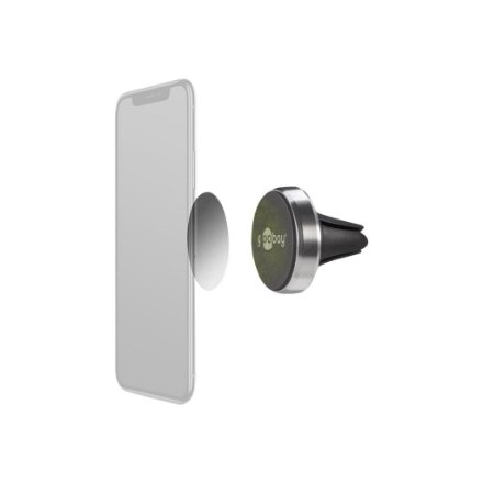 Goobay , Magnetic mount Metal Slim Design for smartphones (35mm) , 38685 , Black/Silver , Magnetic holder is suitable for almost every smartphone; Quick-Snap assembly technology for quick and easy use; Smart and almost invisible fastening option on the ca