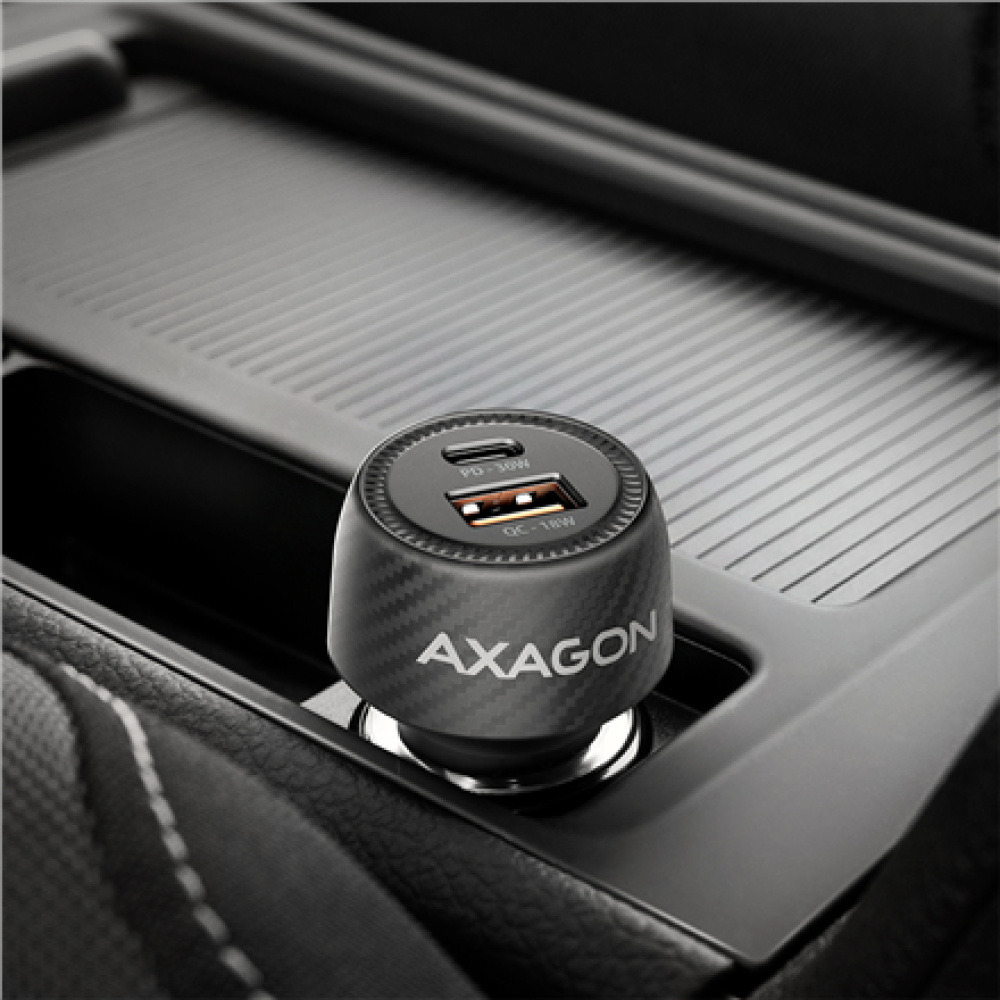 AXAGON Car charger 48W, USB-A + USB-C, PD3.0/PPS/QC4+/SFC , PWC-PQ48