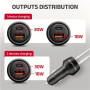 AXAGON Car charger 48W, USB-A + USB-C, PD3.0/PPS/QC4+/SFC , PWC-PQ48