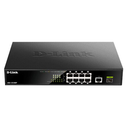 D-Link , 10 Gigabit port Switch with PoE , DGS-1010MP , Unmanaged , Desktop / Rackmount , Gigabit Ethernet (copper) ports quantity 1 , SFP ports quantity 1 , Power over Ethernet (PoE) ports quantity 8