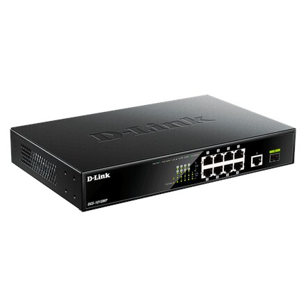 D-Link , 10 Gigabit port Switch with PoE , DGS-1010MP , Unmanaged , Desktop / Rackmount , Gigabit Ethernet (copper) ports quantity 1 , SFP ports quantity 1 , Power over Ethernet (PoE) ports quantity 8