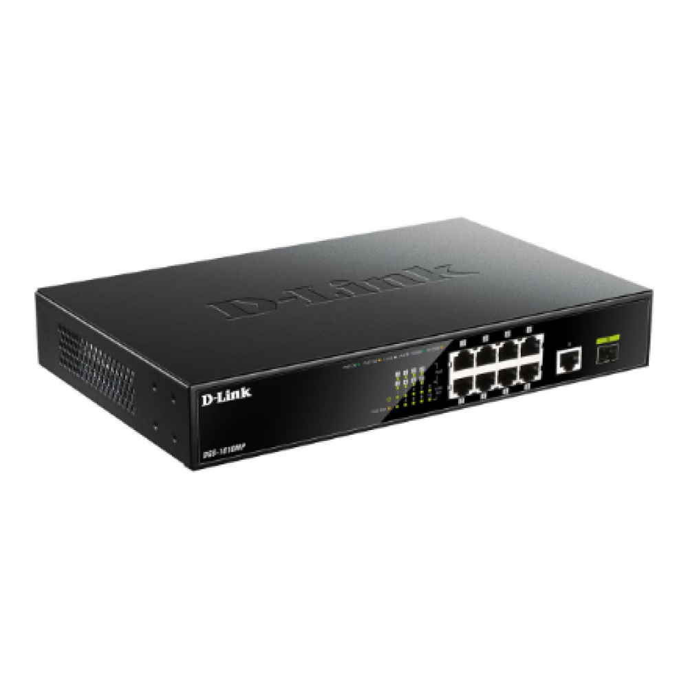 D-Link , 10 Gigabit port Switch with PoE , DGS-1010MP , Unmanaged , Desktop / Rackmount , Gigabit Ethernet (copper) ports quantity 1 , SFP ports quantity 1 , Power over Ethernet (PoE) ports quantity 8