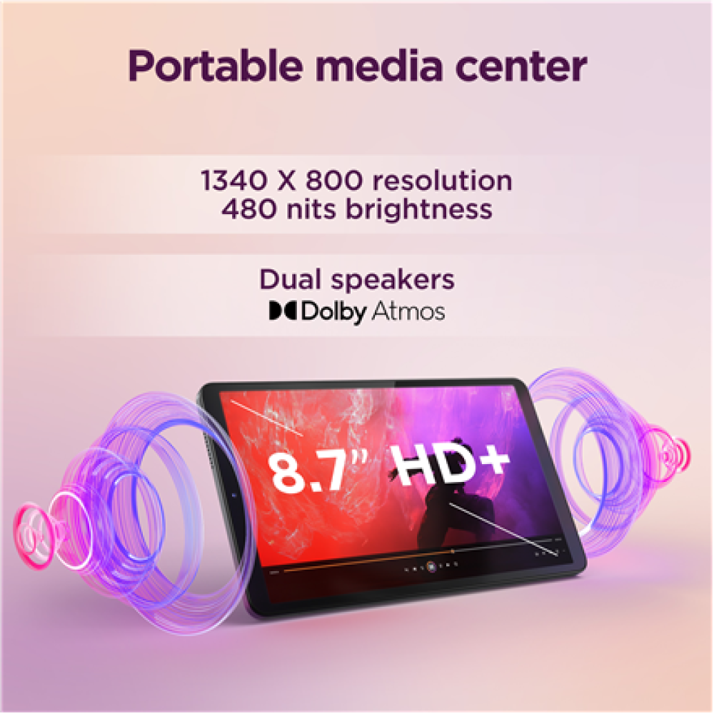 ZAF10175SE Lenovo Tab One (without power adapter) , 8.7 , Luna Grey , IPS , 1340 x 800 pixels , MediaTek , Helio G85 , Soldered LPDDR4x GB , 4 , 64 GB , 4G , Wi-Fi , Front camera , 2 MP , Rear camera , 8 MP , Bluetooth , 5.3 , Android , 14 or Later , Warranty 24 mon