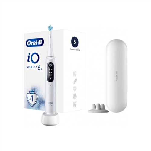 Oral-B Electric Toothbrush , iO6 , Rechargeable , For adults , Number of brush heads included 1 , Number of teeth brushing modes 5 , White