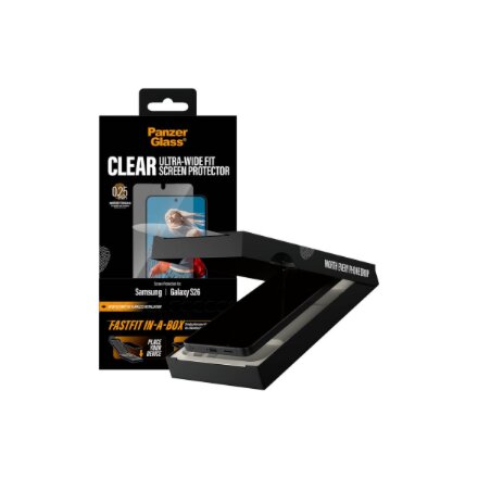 PanzerGlass Screen Protector Samsung New Galaxy S26 , Ultra-Wide Fit w. FASTFIT IN-A-BOX , PanzerGlass