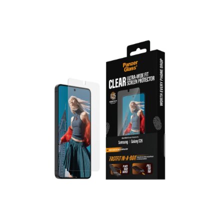 PanzerGlass Screen Protector Samsung New Galaxy S26 , Ultra-Wide Fit w. FASTFIT IN-A-BOX , PanzerGlass