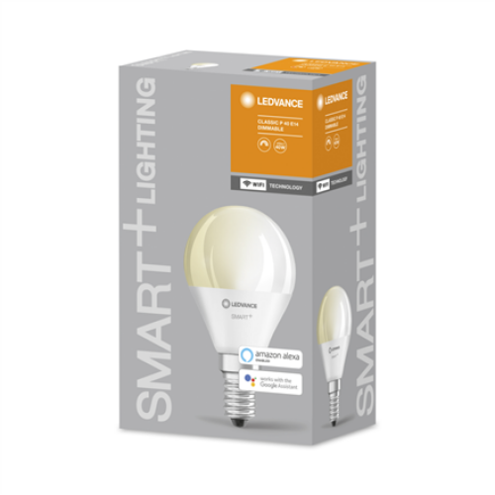 Ledvance SMART+ WiFi Classic Mini Bulb Dimmable Warm White 40 5W 2700K E14