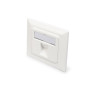 Digitus , Wallplate for Keystone Modules, German type, middle plate 50x50 mm, frame 80x80 mm , DN-93811