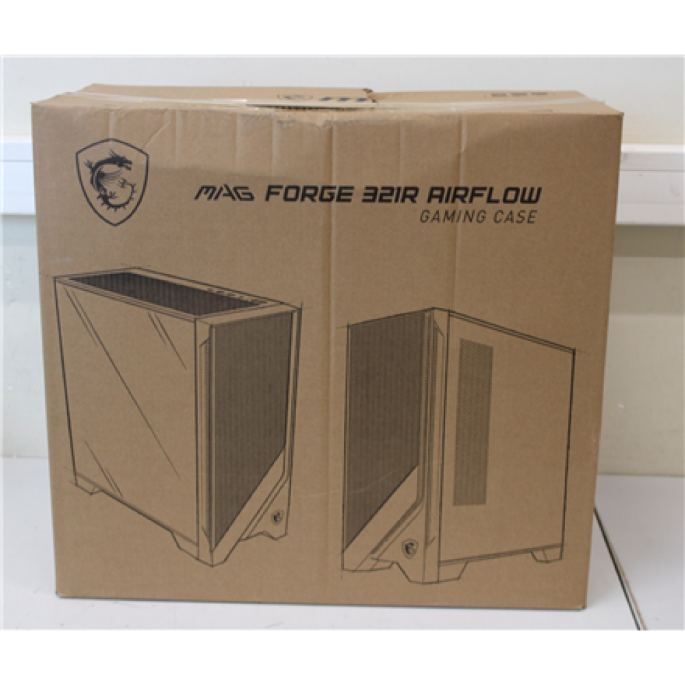 SALE OUT. MSI MAG FORGE 321R AIRFLOW , MSI , PC Case , MAG FORGE 321R AIRFLOW , Side window , Black , Mid-Tower , DAMAGED PACKAGING , ATX