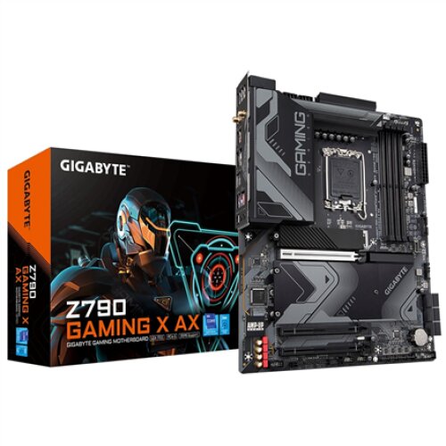 Gigabyte , Z790 GAMING X AX 1.0 M/B , Processor family Intel , Processor socket LGA1700 , DDR5 DIMM , Memory slots 4 , Supported hard disk drive interfaces SATA, M.2 , Number of SATA connectors 6 , Chipset Z790 Express , ATX