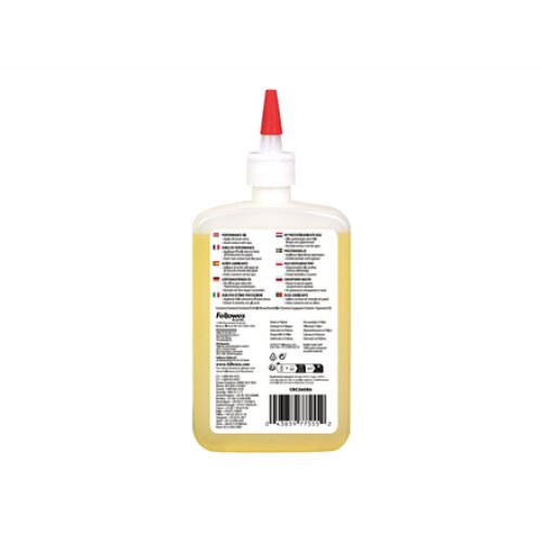 Fellowes , Shredder Oil 355 ml , For use with all Fellowes cross-cut and micro-cut shredders. Oil shredder each time wastebasket is emptied or a minimum of twice a month. Plastic squeeze bottle with extended nozzle ensures complete coverage