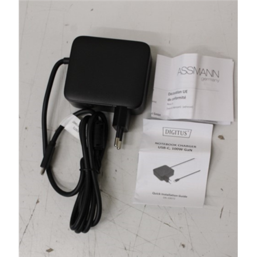 SALE OUT. Digitus Notebook Charger USB-C, 100W GaN / , Digitus Notebook Charger USB-C, 100W , DA-10072 , DAMAGED PACKAGING, UNPACKED