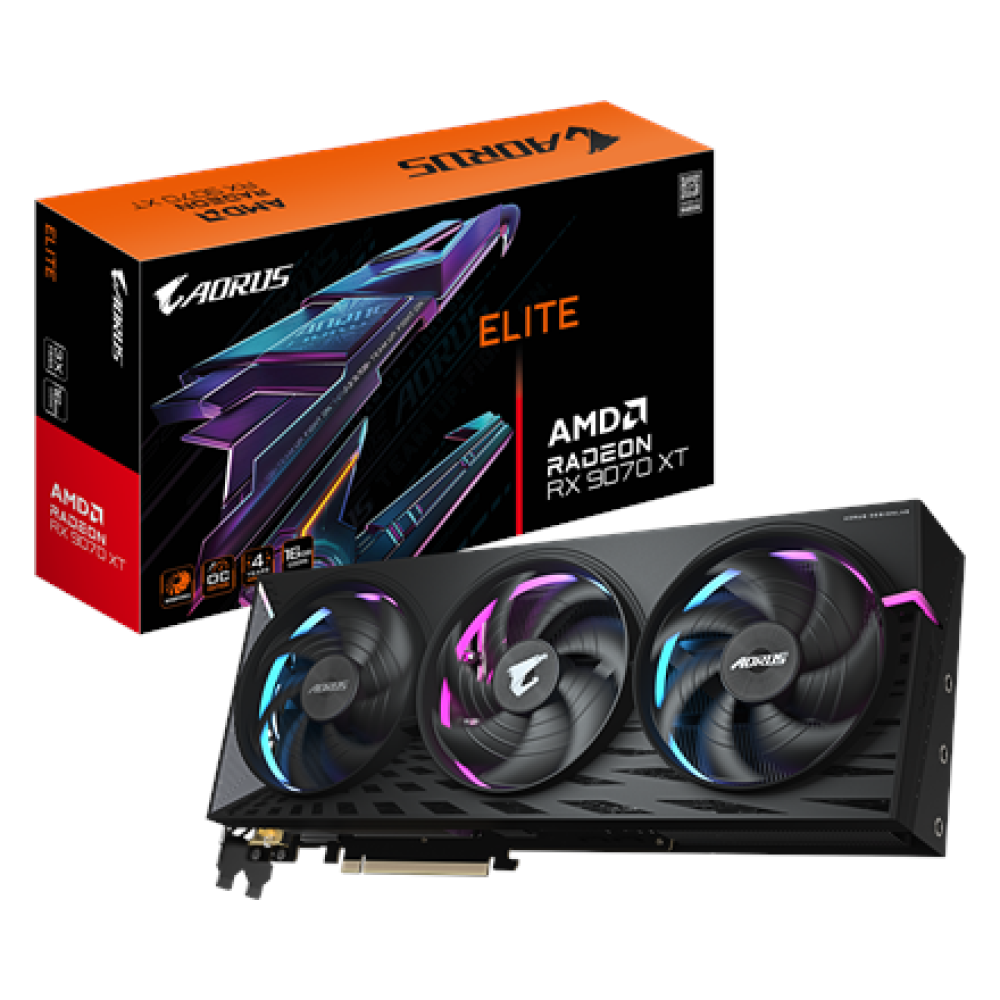 Gigabyte , AORUS Radeon RX 9070 XT ELITE 16G , AMD , 16 GB , Radeon RX 9070 XT , HDMI ports quantity 1 , PCI-E 5.0