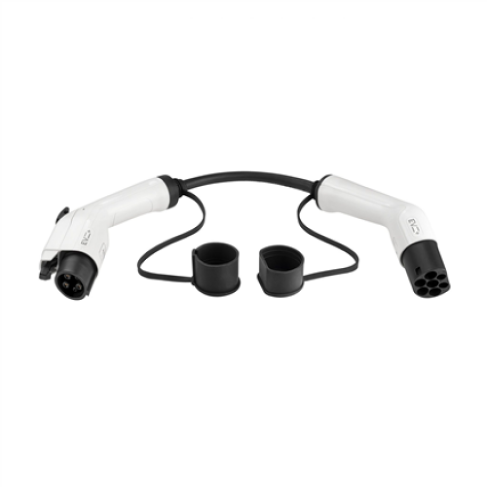 EV+ Type 1 to Type 2 32A adapter for EV charging cable EV+ , EV-AD-T1-32-1P-W , EV+ Type 1 to Type 2 32A adapter for EV charging cable , Output , A , 0.2 m