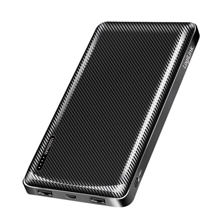 Logilink Power bank, Li-Po, 2x USB-A, USB-C , PA0316 , 10000 mAh , Black