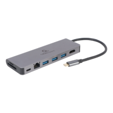 Cablexpert USB Type-C 5-in-1 multi-port adapter (Hub + HDMI + PD + card reader + LAN) , A-CM-COMBO5-05 , Adapter