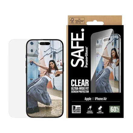PanzerGlass Screen protector , Apple , iPhone Air , Glass , Transparent , Ultra-Wide Fit w. EasyAligner