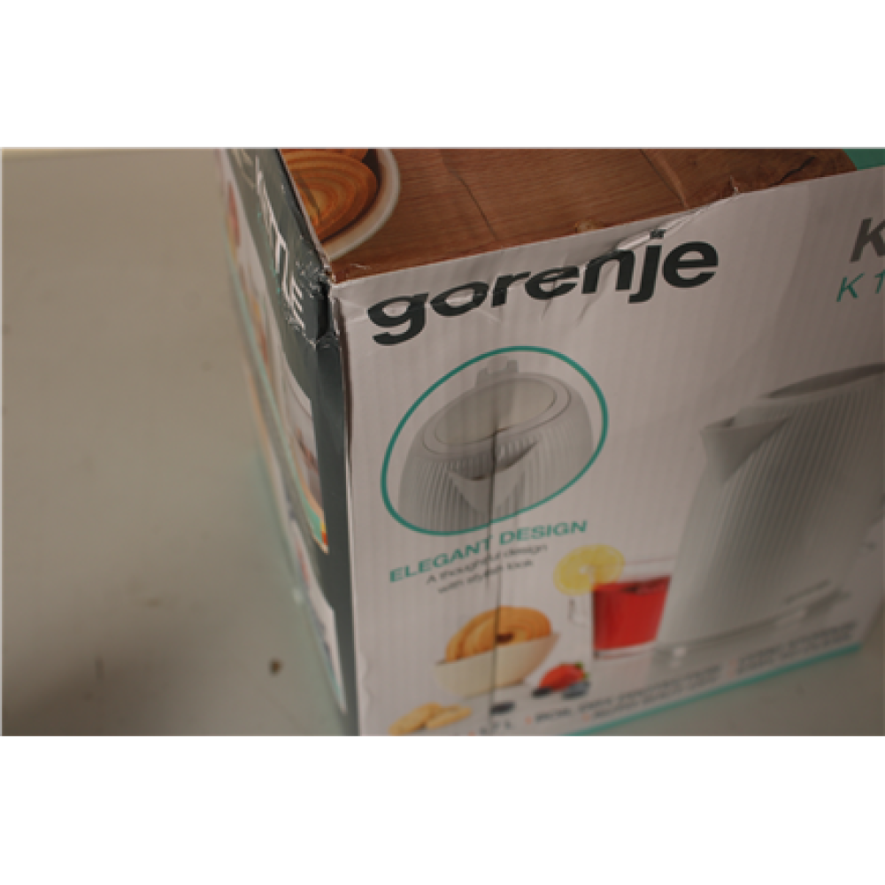 SALE OUT. Gorenje K17DPW Kettle, Electric, Capacity 1.7 L, Power 2200 W, White , SALE OUT. Gorenje , Kettle , K17DPW , Electric , 2200 W , 1.7 L , Stainless steel , 360° rotational base , White , DAMAGED PACKAGING