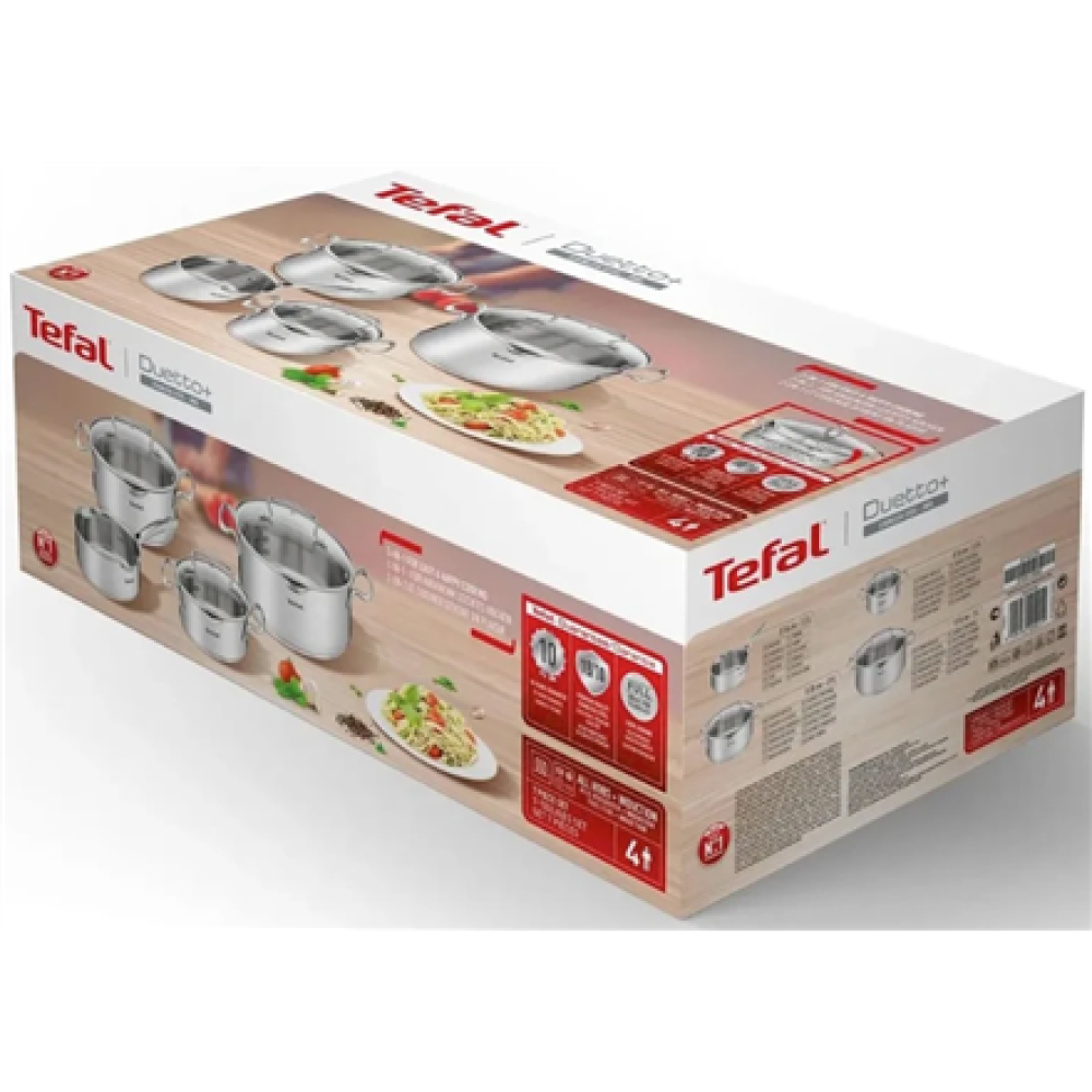 TEFAL , Duetto+ Stewpots set, 7 pcs , G719S734 , Stainless steel , Dishwasher proof , Lid included , Stainless steel