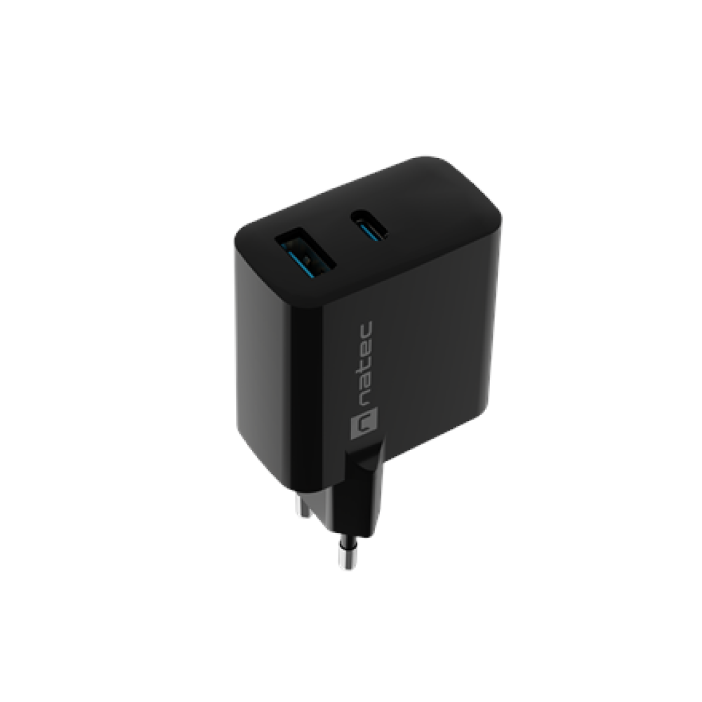 Natec Ribera USB Charger, 1x USB-A, 1x USB-C, 45 W , NUC-2143