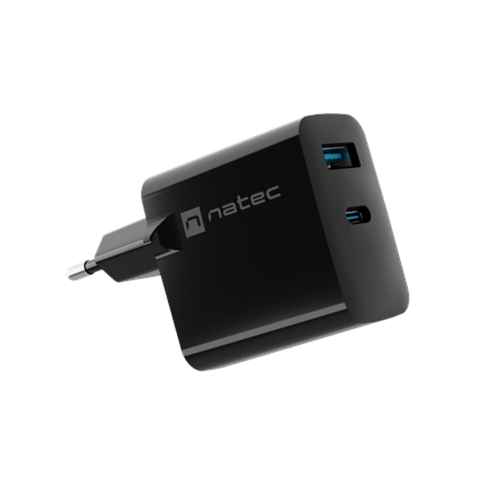 Natec Ribera USB Charger, 1x USB-A, 1x USB-C, 45 W , NUC-2143