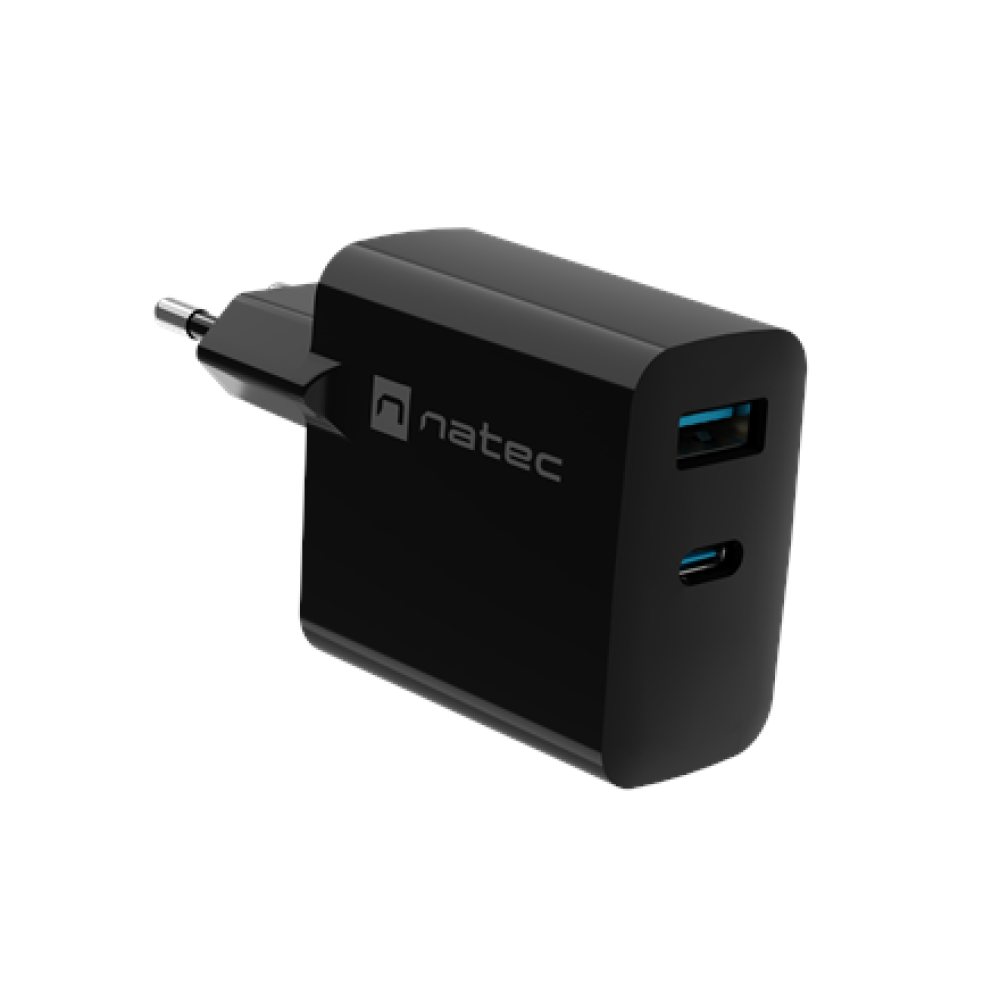Natec Ribera USB Charger, 1x USB-A, 1x USB-C, 45 W , NUC-2143