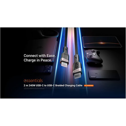 Aten 240W USB-C to USB-C Braided Charging Cable, 2 m , 2L-3102P240 , USB-C to USB-C