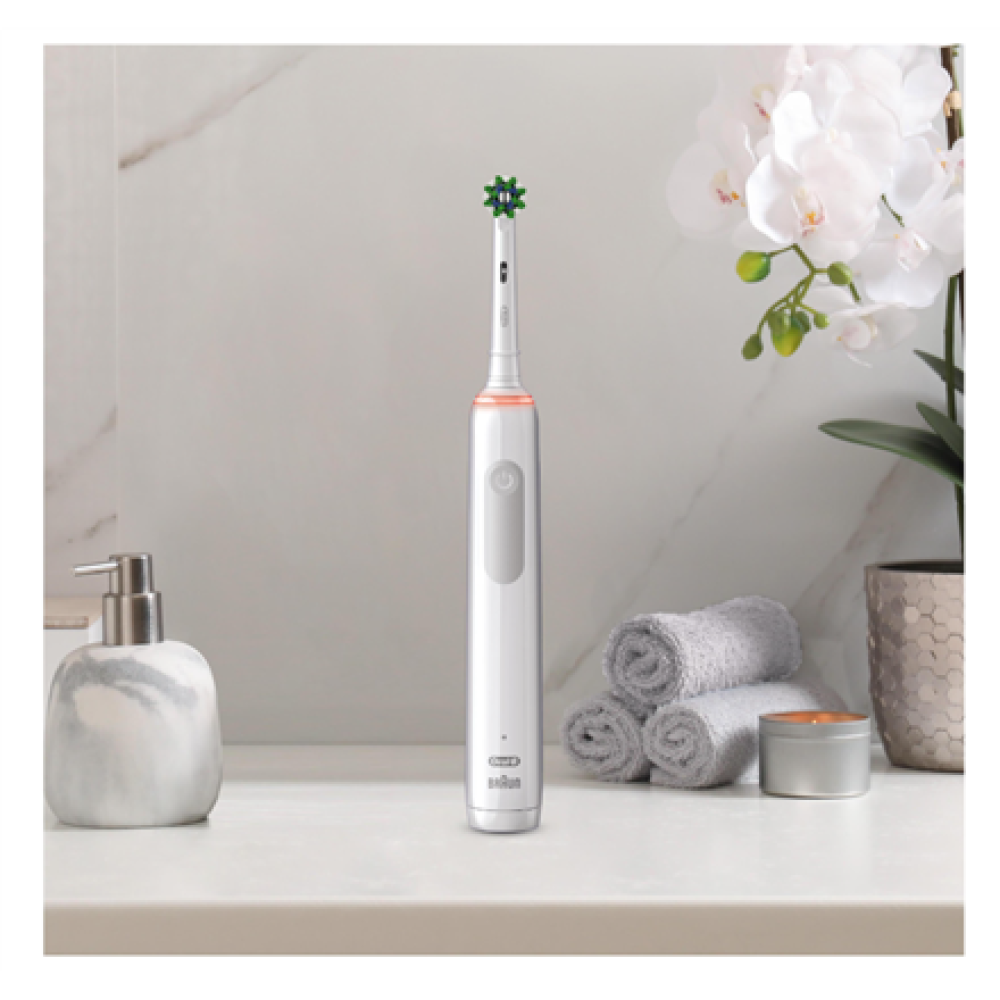 Oral-B Electric Toothbrush , Pro 3 3000 Cross Action , Rechargeable , For adults , Number of brush heads included 2 , Number of teeth brushing modes 3 , White