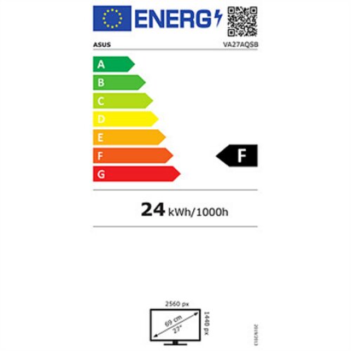 Asus VA27AQSB 27 , IPS, WQHD, 2560 x 1440, 16:9, 1 ms, 350 cd/m², 75 Hz, HDMI ports quantity 1