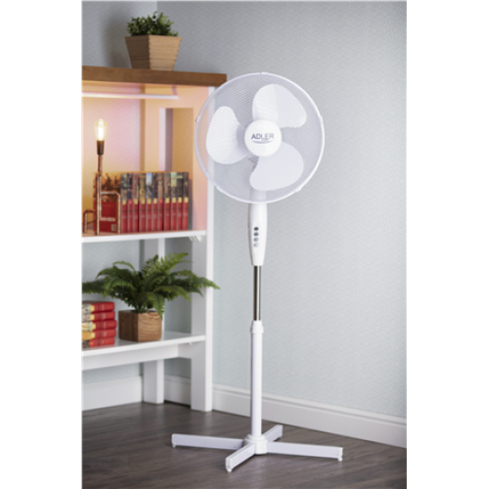 Adler , AD 7305 , Stand Fan , White , Diameter 40 cm , Number of speeds 3 , Oscillation , 45 W , No