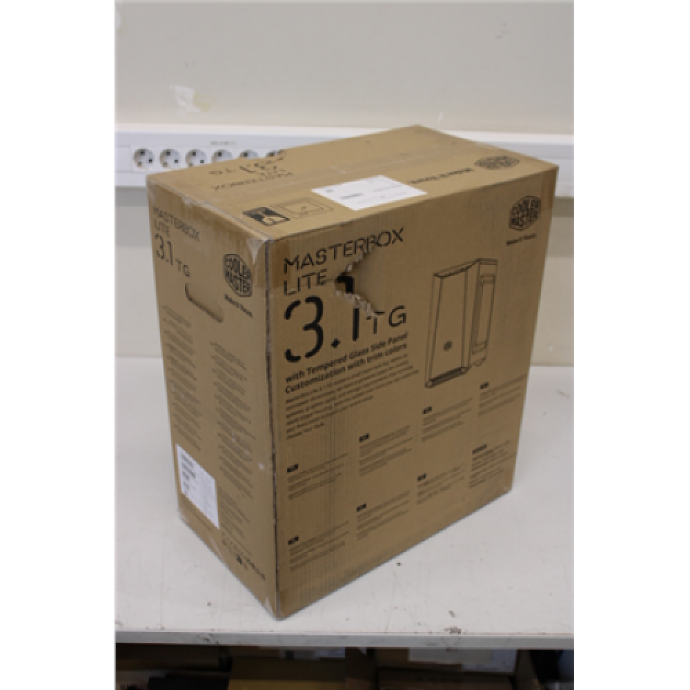 SALE OUT. Cooler master MasterBox Lite 3.1 TG, USB 3.0 x2, Mic x1, Spk x1, black, Mini-Tower, w/oPSU Cooler Master MasterBox Lite 3.1 TG Side window, Black, Micro ATX, DAMAGED PACKAGING, SMALL DENTS ON TOP, Power supply included No