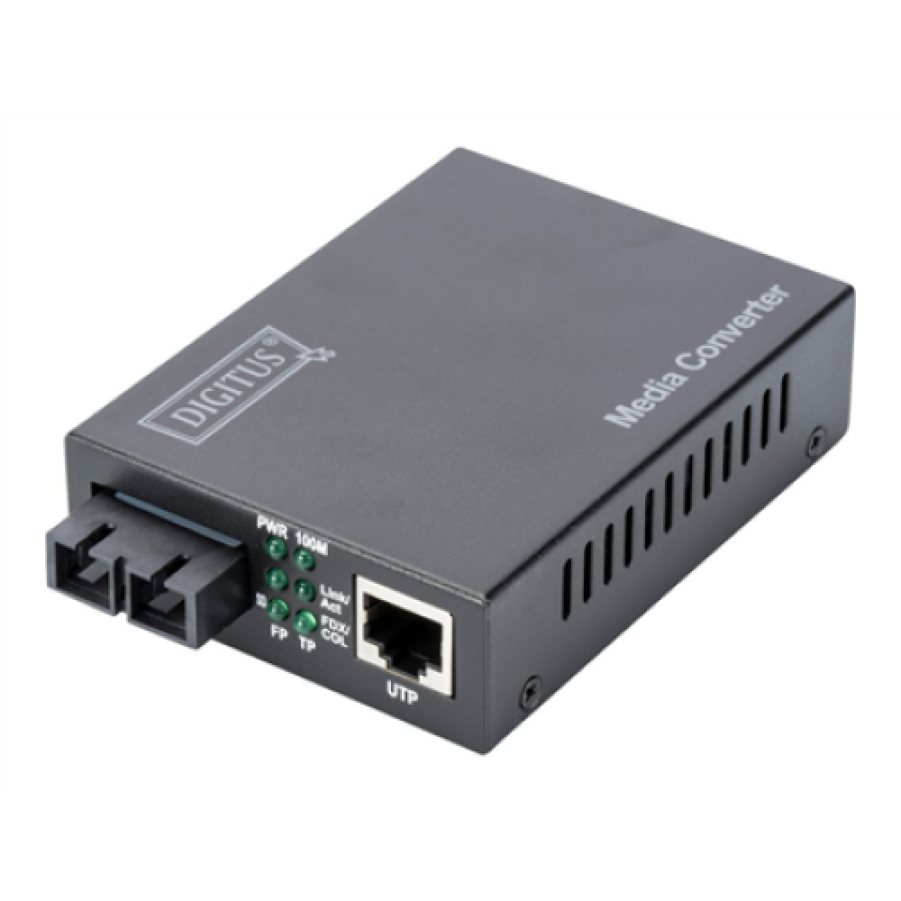 Digitus Fast Ethernet Media Converter, Multimode SC connector, 1310nm, up to 2km DN-82020-1 SC duplex 10/100M RJ45 port