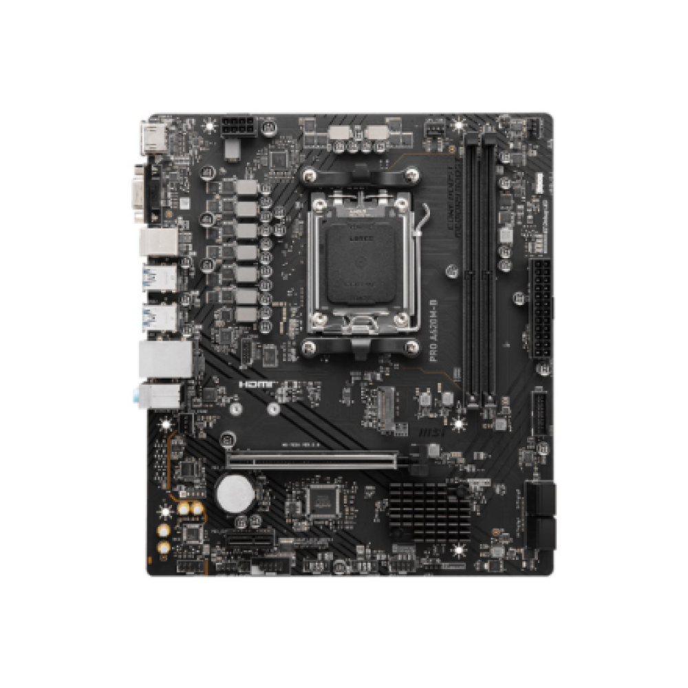 MSI PRO A620M-B , Processor family AMD , Processor socket AM5 , DDR5 , Supported hard disk drive interfaces SATA, M.2 , Number of SATA connectors 4