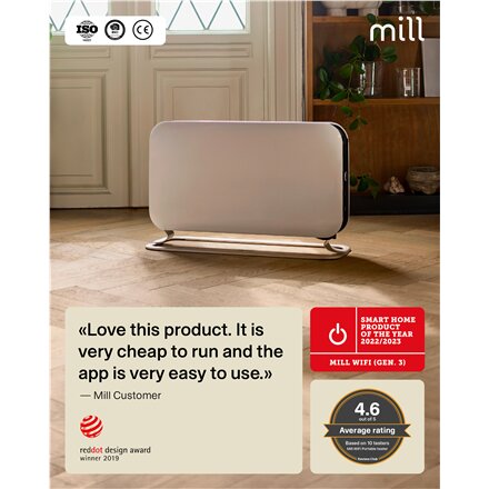 Mill , Heater , CO1200WIFI3 GEN3 , Convection Heater , 1200 W , Number of power levels 3 , Suitable for rooms up to 14-18 m² , White , N/A