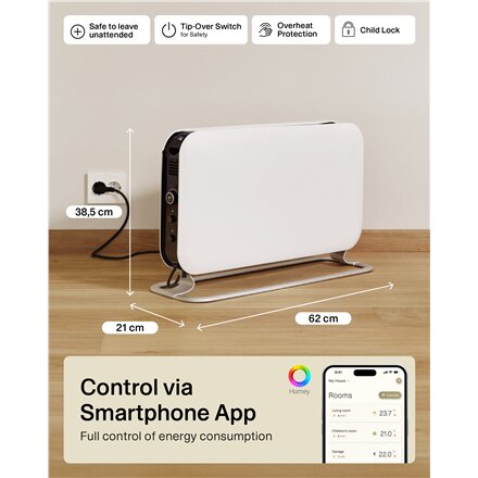 Mill , Heater , CO1200WIFI3 GEN3 , Convection Heater , 1200 W , Number of power levels 3 , Suitable for rooms up to 14-18 m² , White , N/A