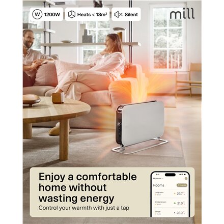 Mill , Heater , CO1200WIFI3 GEN3 , Convection Heater , 1200 W , Number of power levels 3 , Suitable for rooms up to 14-18 m² , White , N/A