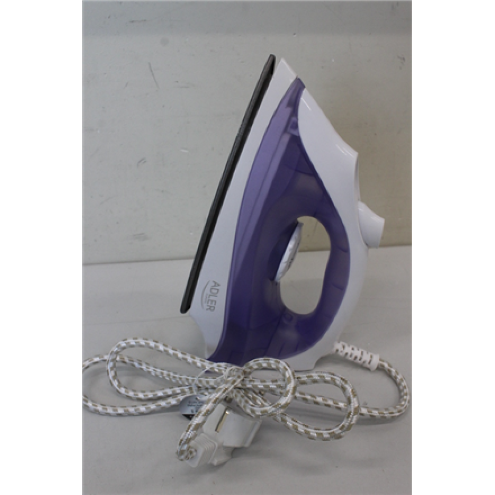 SALE OUT. Adler AD 5019 Steam iron, Temperature control, Power 1600W , Adler , AD 5019 , With cord , 1600 W , Water tank capacity 100 ml , Continuous steam 10 g/min , Violet/White , DEMO