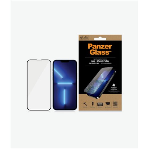 PanzerGlass Clear Screen Protector, Apple, iPhone 13 Pro Max, Tempered glass, Black