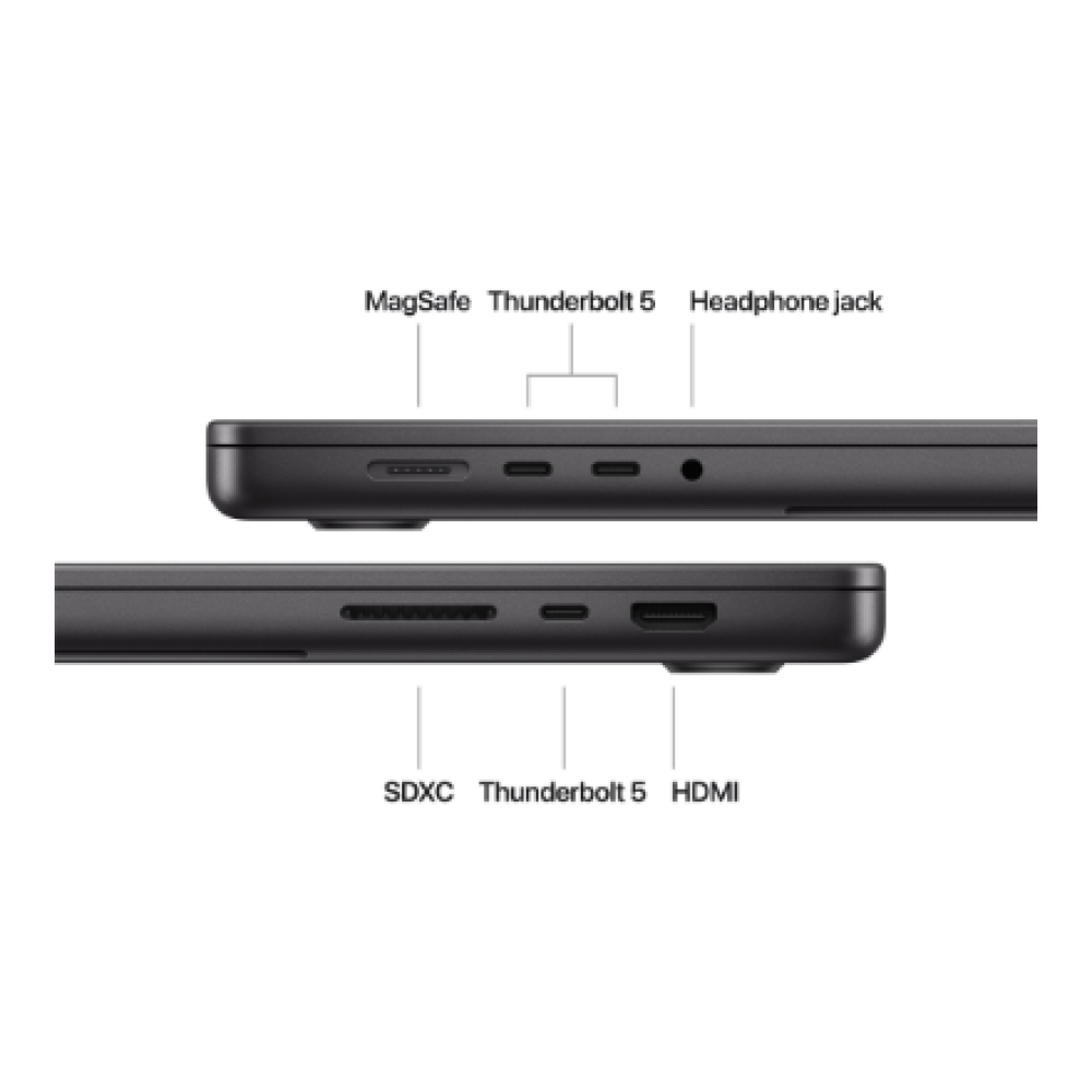 Apple MacBook , Pro , Space Black , 16 , 3456 x 2234 pixels , Apple M4 Max , 36 GB , Solid-state drive capacity 1000 GB , Apple M4 Max chip 14-core CPU/32-core GPU , macOS , 802.11ax , Bluetooth version 5.3 , Keyboard language Russian , Keyboard backlit ,