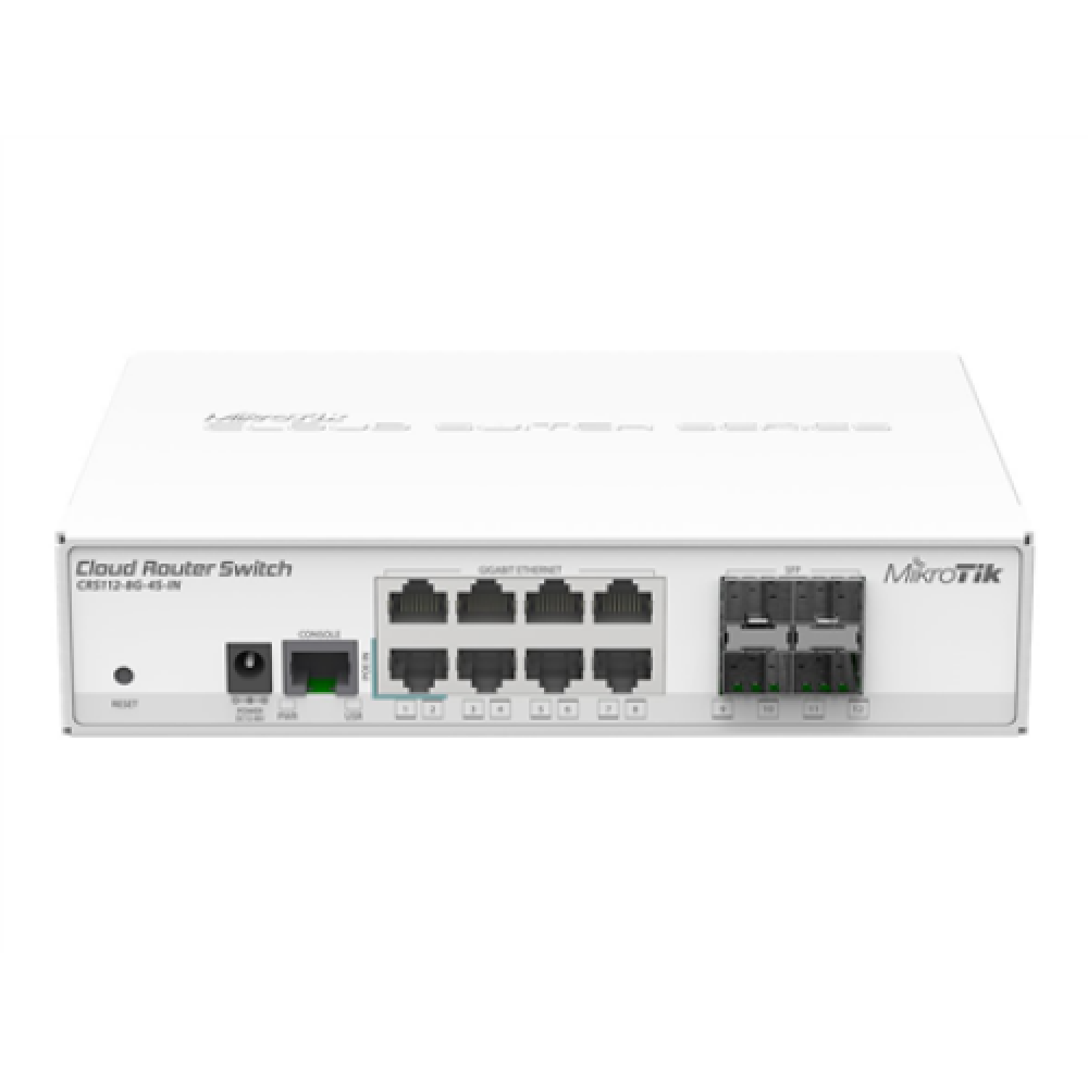 MikroTik , Switch , CRS112-8G-4S-IN , Managed L3 , Desktop , 1 Gbps (RJ-45) ports quantity 8 , SFP ports quantity 4 , 12 month(s)
