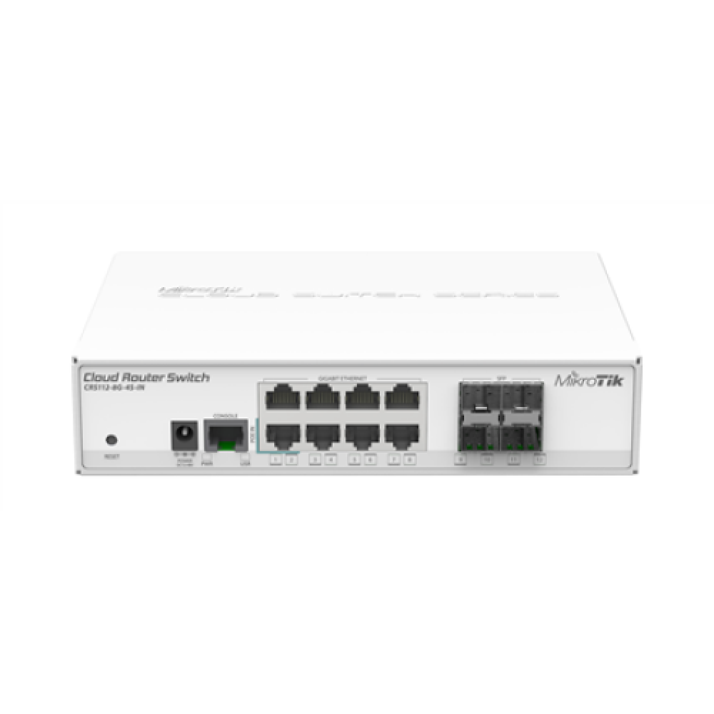 MikroTik , Switch , CRS112-8G-4S-IN , Managed L3 , Desktop , 1 Gbps (RJ-45) ports quantity 8 , SFP ports quantity 4 , 12 month(s)