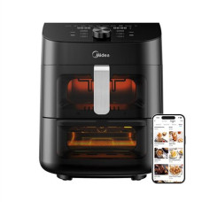 Midea Two Zone Airfryer , MAD1100DADK , Power 1850 W , Capacity 4.4/6.4 L , Rapid Air technology , Black