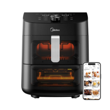 Midea Two Zone Airfryer , MAD1100DADK , Power 1850 W , Capacity 4.4/6.4 L , Rapid Air technology , Black