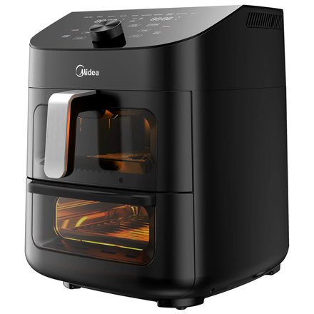 Midea Two Zone Airfryer , MAD1100DADK , Power 1850 W , Capacity 4.4/6.4 L , Rapid Air technology , Black