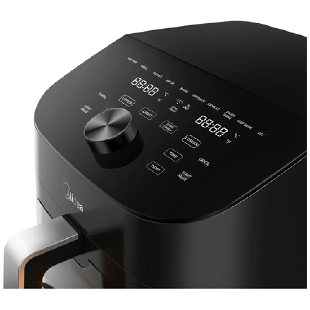 Midea Two Zone Airfryer , MAD1100DADK , Power 1850 W , Capacity 4.4/6.4 L , Rapid Air technology , Black
