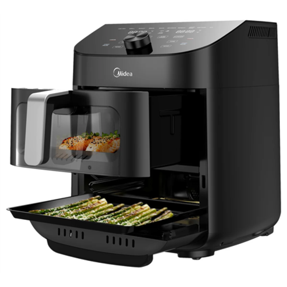 Midea Two Zone Airfryer , MAD1100DADK , Power 1850 W , Capacity 4.4/6.4 L , Rapid Air technology , Black