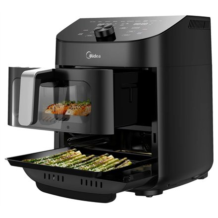 Midea Two Zone Airfryer , MAD1100DADK , Power 1850 W , Capacity 4.4/6.4 L , Rapid Air technology , Black