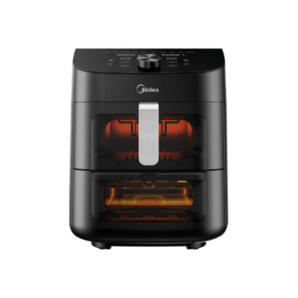 Midea Two Zone Airfryer , MAD1100DADK , Power 1850 W , Capacity 4.4/6.4 L , Rapid Air technology , Black