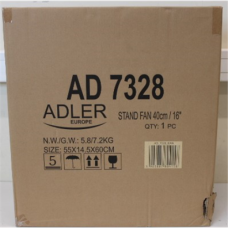 SALE OUT. Adler AD 7328 Fan 40cm/16 - stand with remote control, White Adler Fan AD 7328 Stand Fan DAMAGED PACKAGING, SCRATCHES Diameter 40 cm White Number of speeds 3 120 W Yes Oscillation , Fan , AD 7328 , Stand Fan , DAMAGED PACKAGING, SCRATCHES , Whit