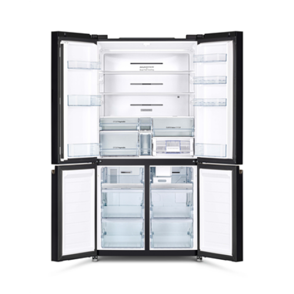 Hitachi Refrigerator with Vacuum compartment R-WB640VRU0-1 (GMG) Energy efficiency class E, Free standing, Side by side, Height 184 cm, No Frost system, Fridge net capacity 372 L, Freezer net capacity 197 L, Display, 41 dB, Glass Mauve Gray